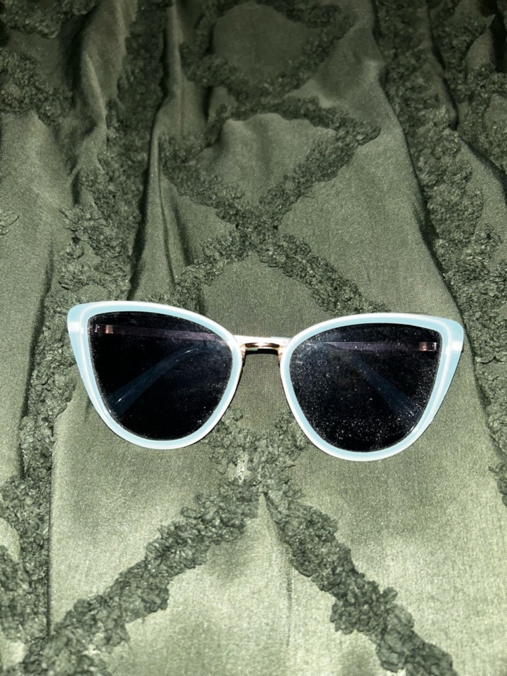 Women's Light green Cat Eye Sunglasses with Dark Lenses